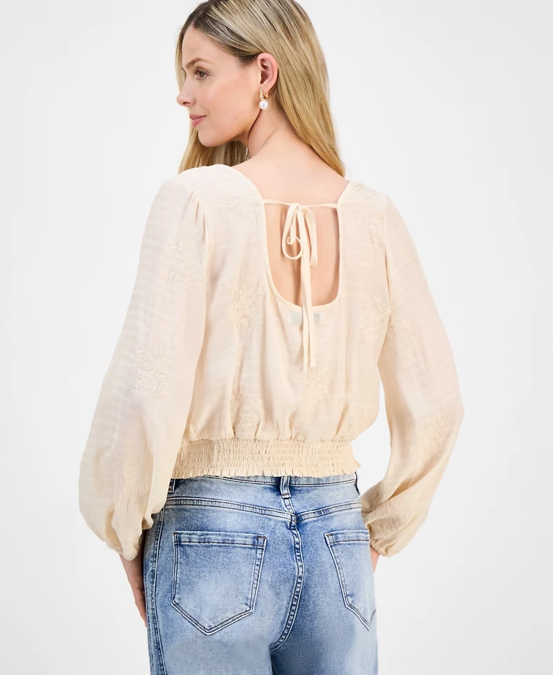 And Now This Petite Embroidered Lace-Trim Top, Macy's Exclusive