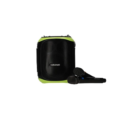 RadioShack Portable Bluetooth Karaoke Speaker, 120W, 2 Microphones Included 4001788