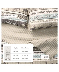 Linery & Co. Wildlife Stripe Microfiber Quilt Set With Shams