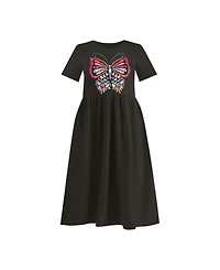 Woman Within Plus Short-Sleeve Scoopneck Empire Waist Dress