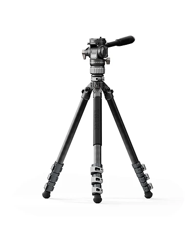 Tilta Travel Video Fluid Head with 3-Stage Carbon Fiber Tripod Legs, Space Gray