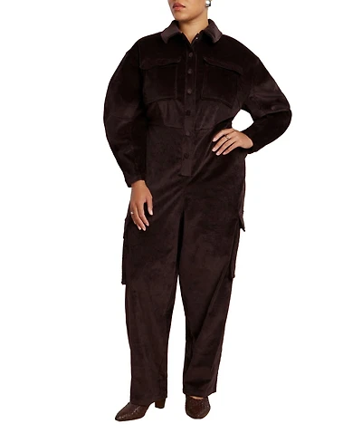 Eloquii Women's Corduroy Jumpsuit