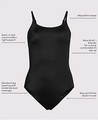 Lands' End Women's Tugless Thin Strap One Piece Swimsuit