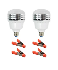 Savage 50W Bi-Color Led Light Bulb, 2-Pack, Bundle with 4x 1-1/4x1" Steel Spring Orange Clamp