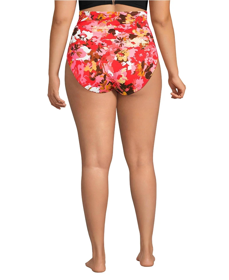 Lands' End Women's Plus SlenderSuit Ultra High Waisted Bikini Bottoms