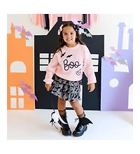 Sweet Wink Little and Big Girls Boo Bat Halloween Knit Sweater