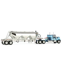 First Gear Dcp 1/64 Blue Gmc General with 34in Flattop Sleeper & Heil Pneumatic Tank Trailer 60-1924