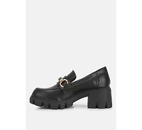Evangeline Womens chunky platform loafers