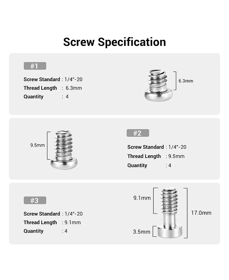 SmallRig Hex Screw Pack, 12-Pack