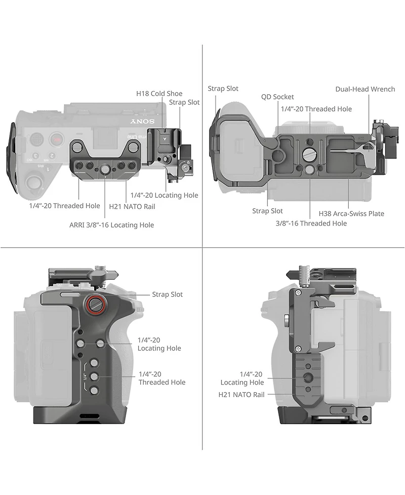 SmallRig HawkLock Quick Release Cage Kit for Sony FX3/FX30 Camera