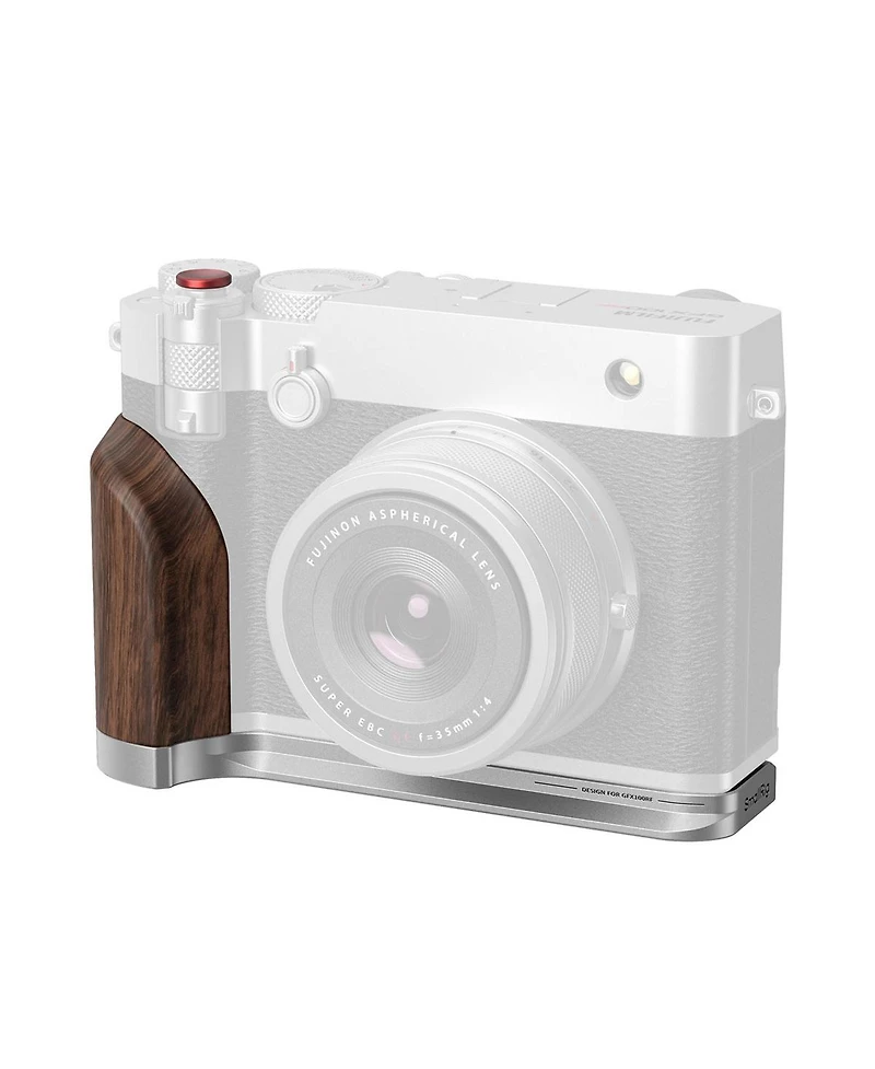 SmallRig L-Shape Mount Plate with Wooden Handle for Fujifilm GFX100RF Camera, Silver