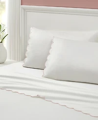 Peri Home Scallop 300-Thread Count Cotton 3-Pc. Sheet Set, Twin