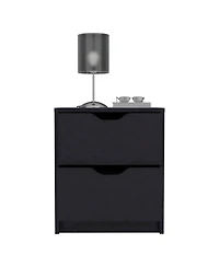 Streamdale Basilea 2 Drawers Nightstand, Pull Out System - Black