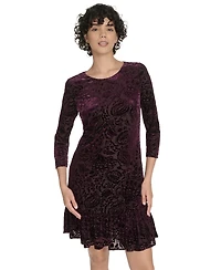 Tommy Hilfiger Women's Crewneck Ruffled Hem Dress