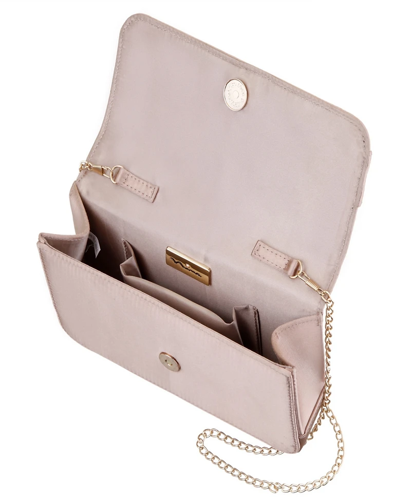 Nina Art Deco Crystal Ornament Magnetic Snap Clutch
