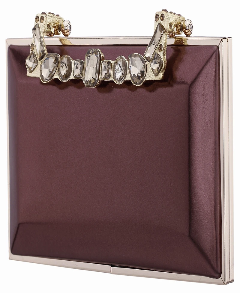 Nina Crystal Handle Lift Lock Clutch