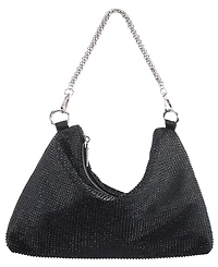 Nina Crystal Embellished Zipper Hobo Bag