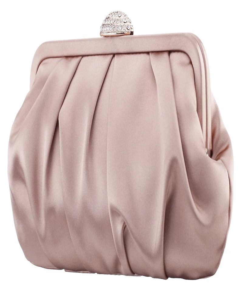 Nina Classic Lift Lock Satin Clutch
