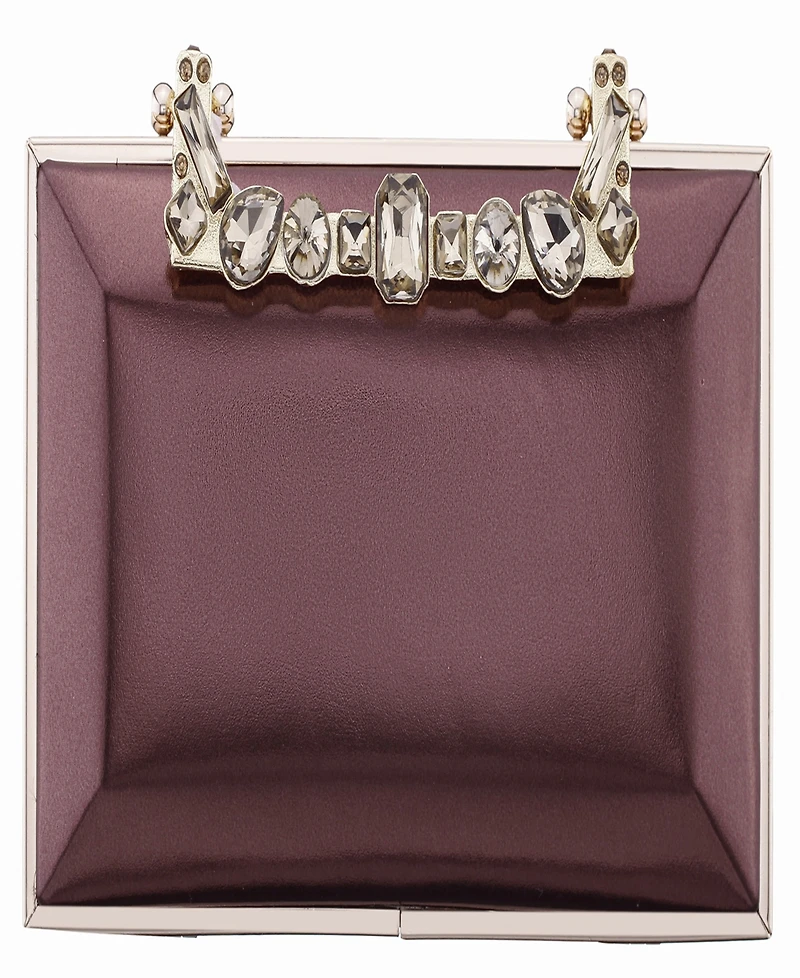 Nina Crystal Handle Lift Lock Clutch