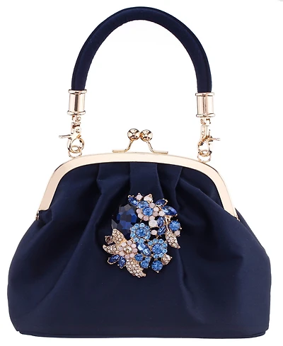 Nina Vintage Style Crystal Ornament Frame Clutch