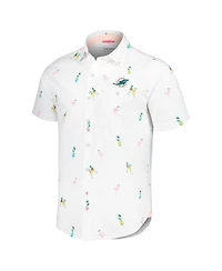 Tommy Bahama Men's White Miami Dolphins Nova Wave Flocktail Button-Up Shirt