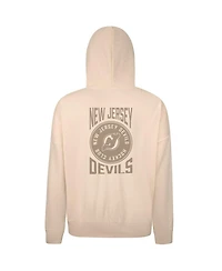 LevelWear Men's Cream New Jersey Devils Contact Stamp Pullover Hoodie