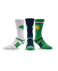 Strideline Men's and Women's 3-Pack Notre Dame Fighting Irish Premium Knit Crew Socks