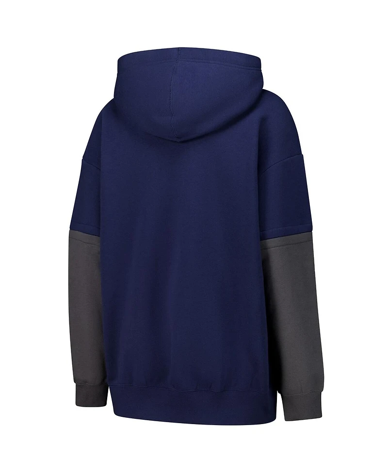 Nike Women's Navy Color Block Essential Pullover Hoodie