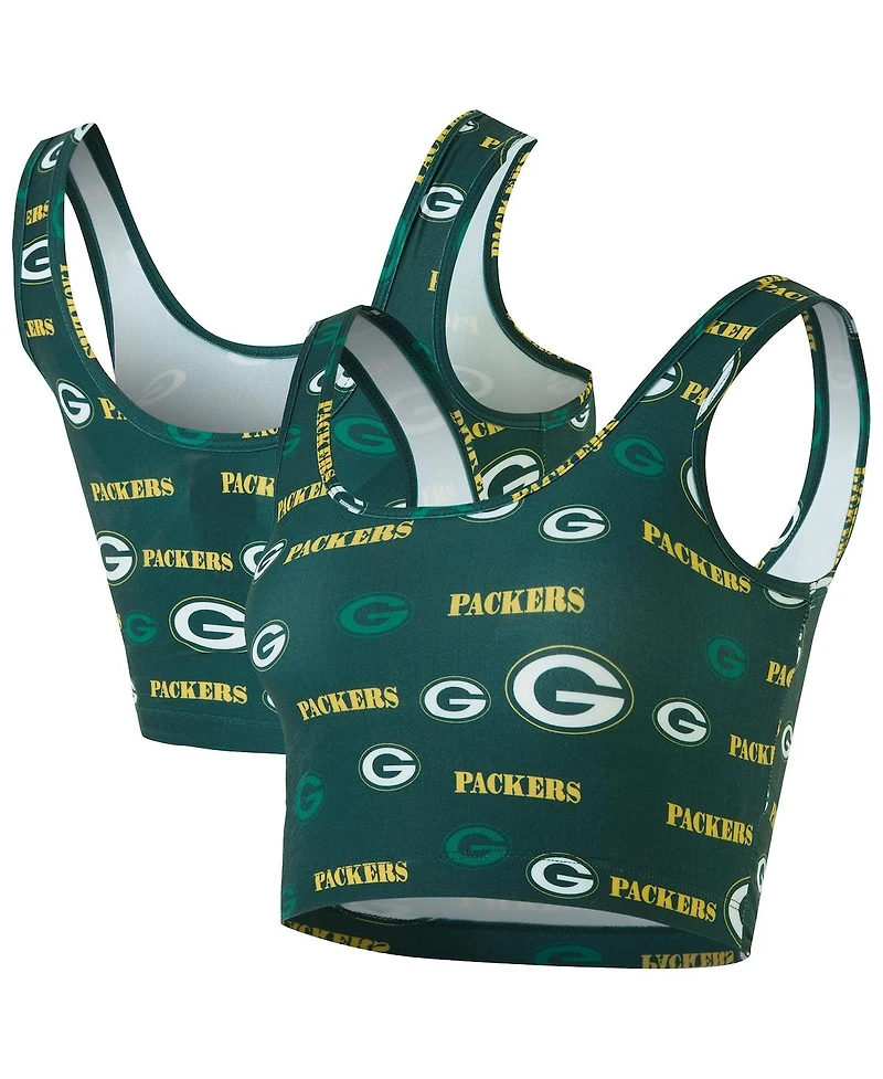 Concepts Sport Women's Green Bay Packers Mosaic Allover Print Bralette