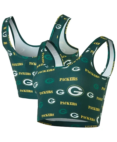 Concepts Sport Women's Green Bay Packers Mosaic Allover Print Bralette
