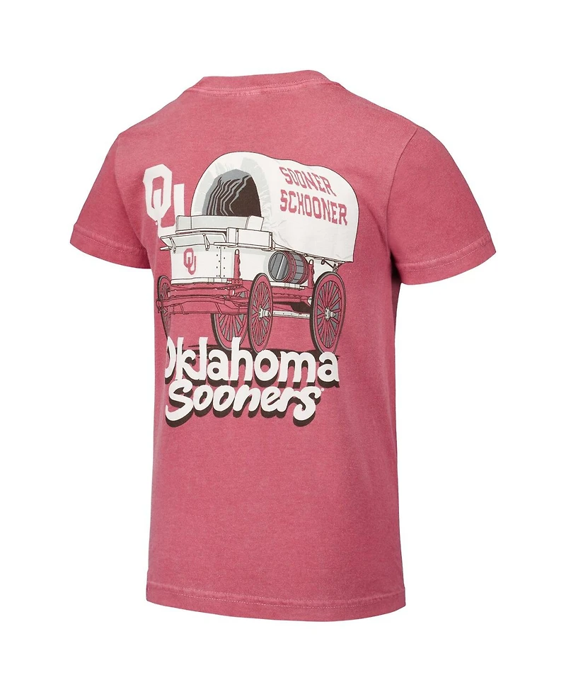 Image One Big Boys and Girls Crimson Oklahoma Sooners Hyperlocal Comfort Colors T-Shirt