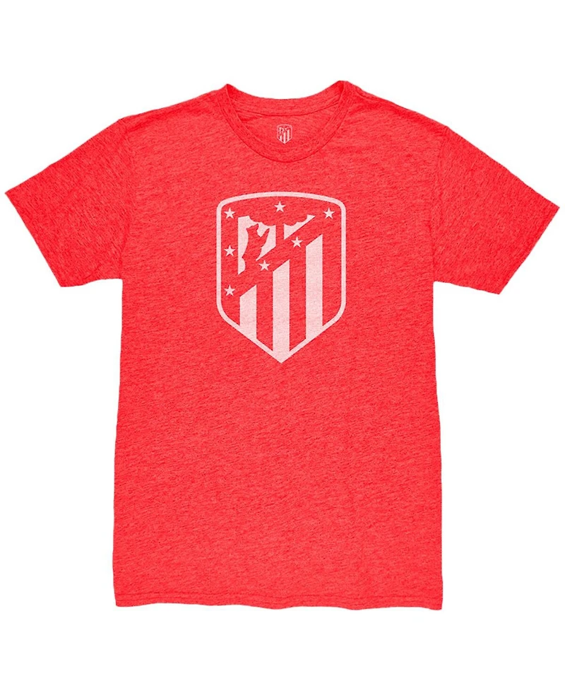 1863FC Men's Red Atletico de Madrid Mono Crest Twisted Tri-Blend Slub T-Shirt