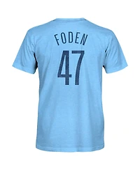 1863FC Men's Phil Foden Sky Blue Manchester City Player Name Number Twisted Tri-Blend Slub T-Shirt
