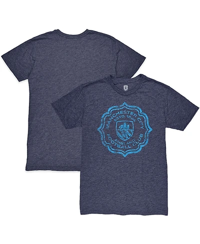 1863FC Men's Heather Navy Manchester City Retro Flourish Twisted Tri-Blend Slub T-Shirt