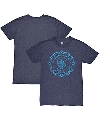 1863FC Men's Heather Navy Manchester City Retro Flourish Twisted Tri-Blend Slub T-Shirt