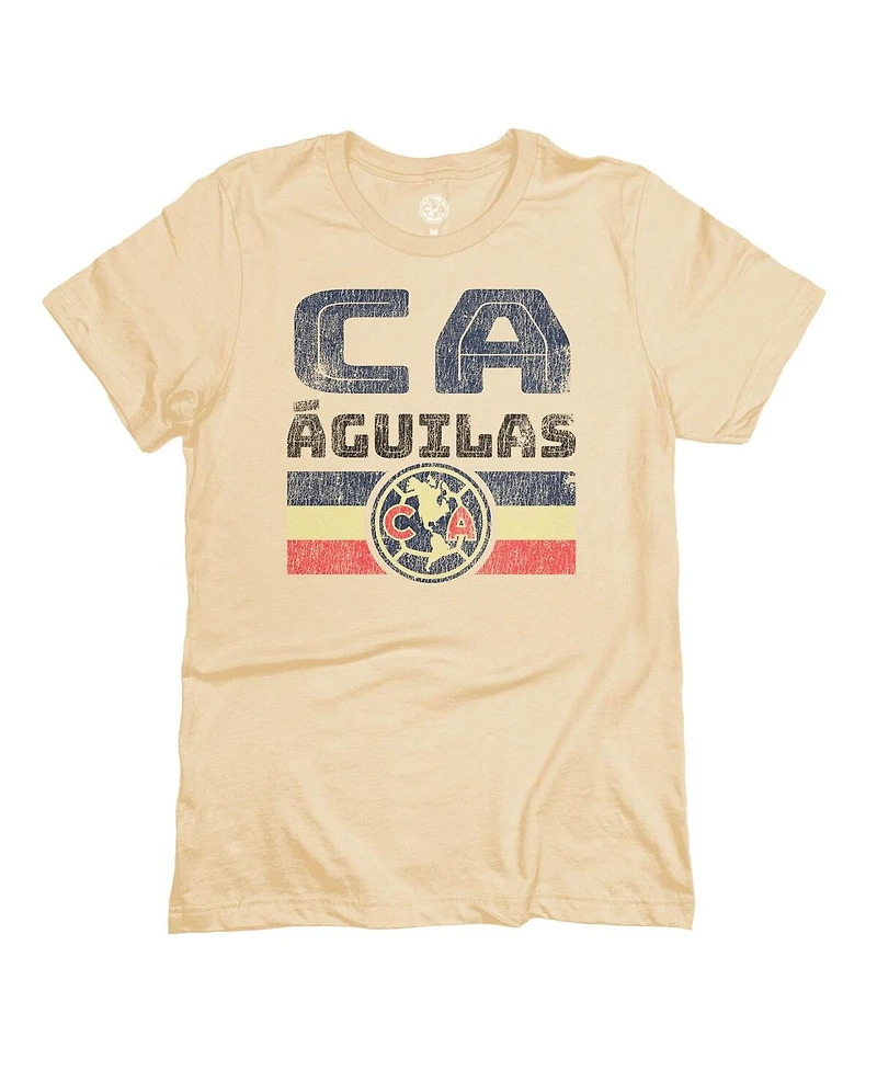 1863FC Men's Tan Club America Retro Stripes T-Shirt