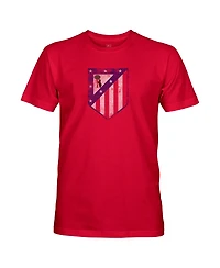 1863FC Men's Red Atletico de Madrid Badge Short Sleeve Cotton T-Shirt