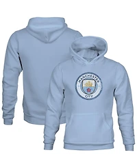 1863FC Big Boys and Girls Sky Blue Manchester City Color Badge Fleece Pullover Hoodie