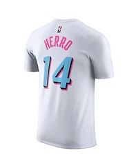 Nike Men's Tyler Herro White Miami Heat City Vice Name Number T-Shirt