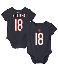 Nike Baby Boys and Girls Caleb Williams Navy Chicago Bears Player Name Number Bodysuit