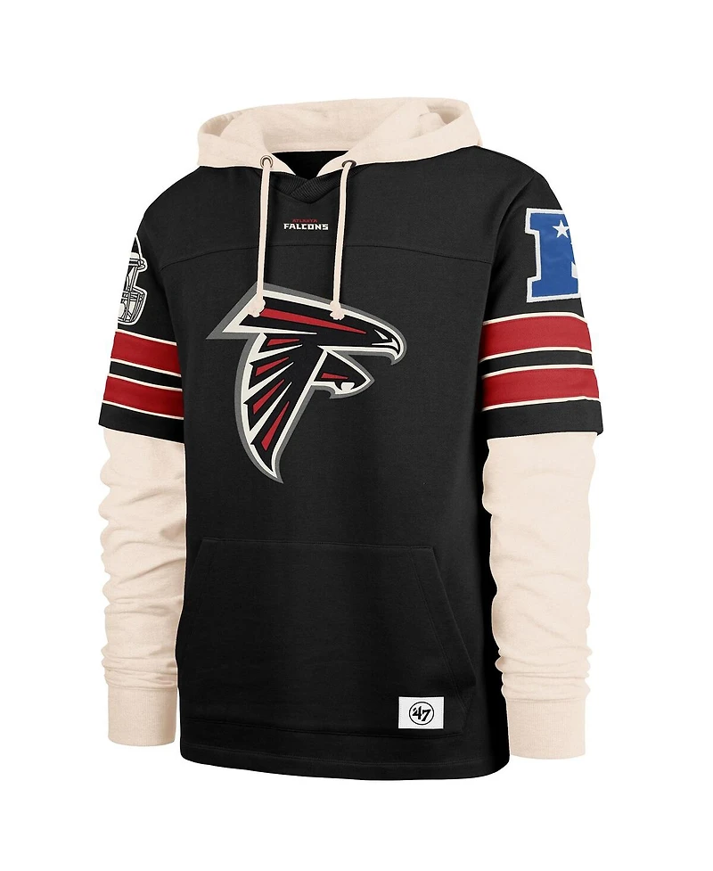 '47 Brand Men's Black Atlanta Falcons Split Zone Cornerback Duo Hoodie