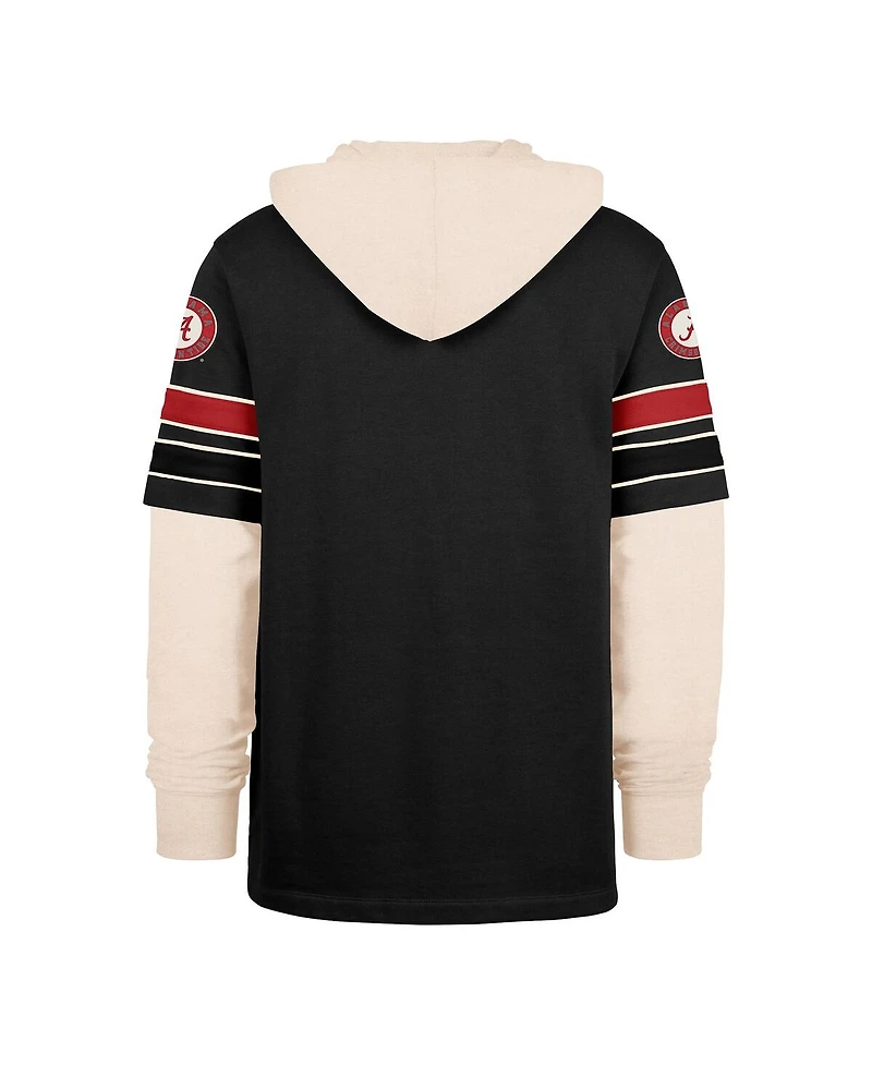 '47 Brand Men's Black Alabama Crimson Tide Split Zone Cornerback Lacer Pullover Hoodie