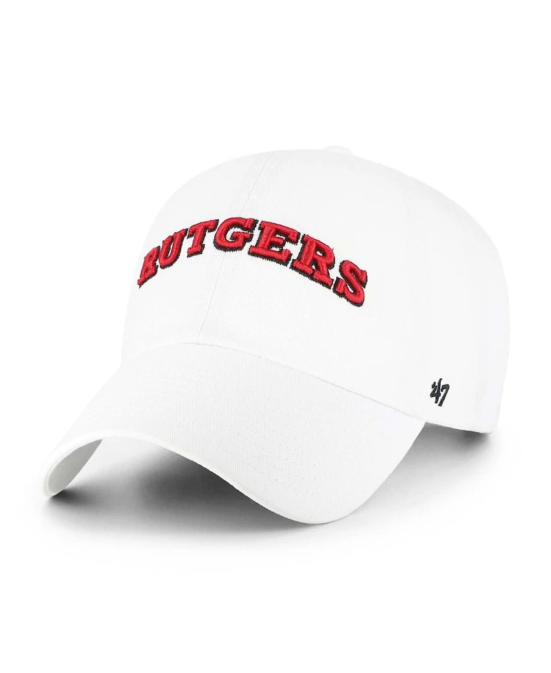 '47 Brand Men's White Rutgers Scarlet Knights Clean Up Adjustable Hat