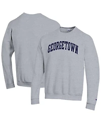 Champion Men's Heather Gray Georgetown Hoyas Basic Arch Fleece Pullover Sweatshirt