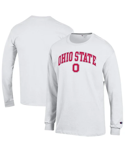 Champion Men's White Ohio State Buckeyes Arch Over Logo Long Sleeve T-Shirt