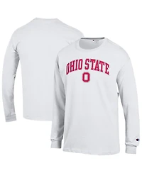 Champion Men's White Ohio State Buckeyes Arch Over Logo Long Sleeve T-Shirt