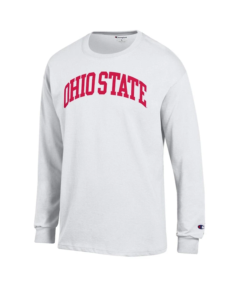 Champion Men's White Ohio State Buckeyes Basic Arch Long Sleeve T-Shirt