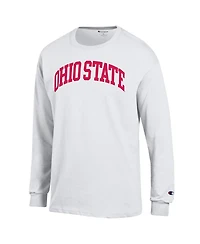Champion Men's White Ohio State Buckeyes Basic Arch Long Sleeve T-Shirt