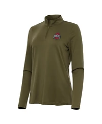Antigua Women's Olive Ohio State Buckeyes Reprocess Quarter-Zip Top