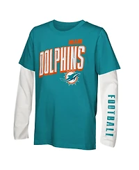 Outerstuff Big Boys and Girls Miami Dolphins the Mix Combo T-Shirt Set